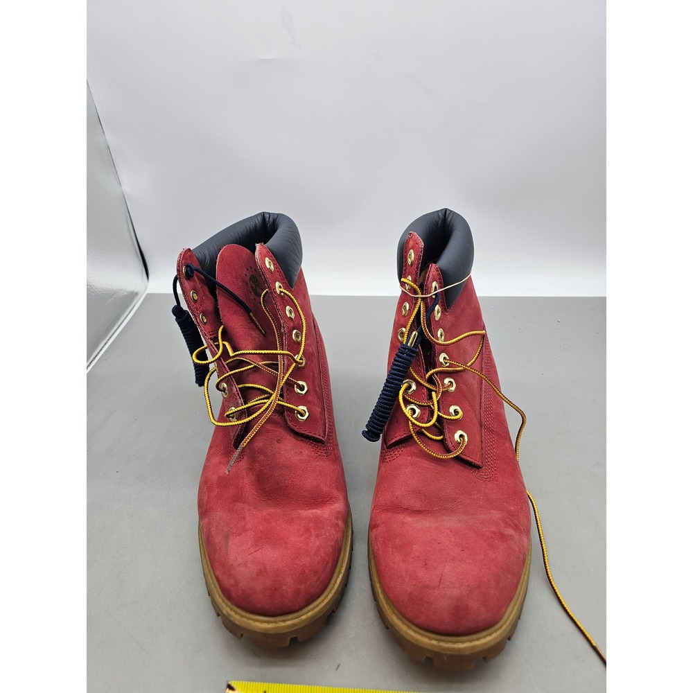 Timberland 6 Inch Premium Red Nubuck Waterproof Boots A1FNH Mens 11.5M